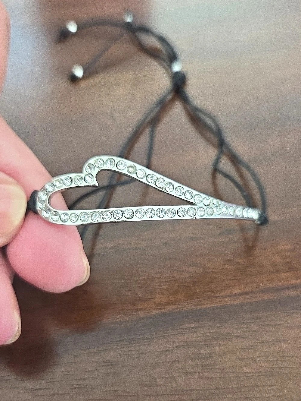 Silver Rhinestone Adjustable Bracelet Like New